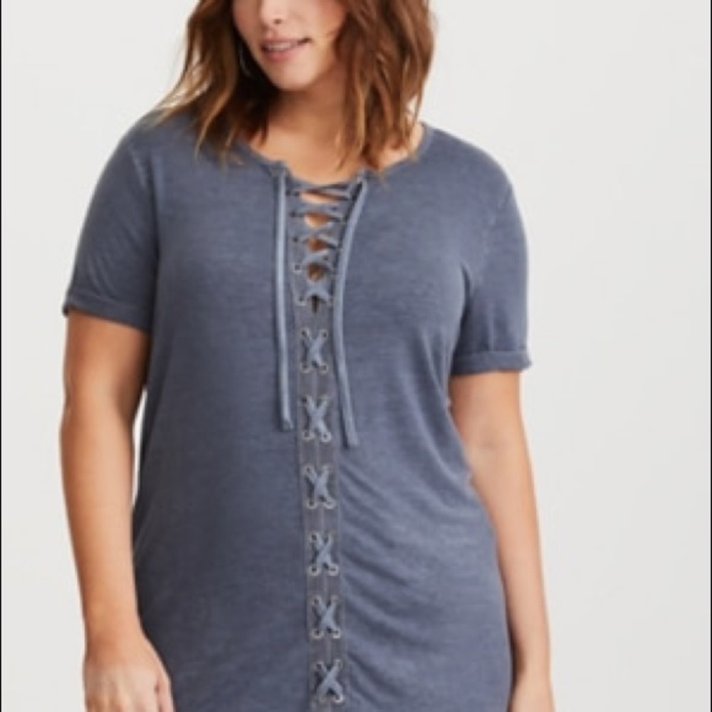 Torrid lace up tee
